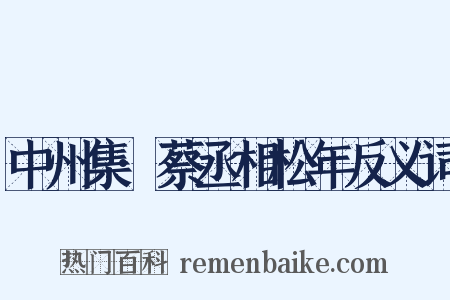 中州集·蔡丞相松年反义词是什么意思的图片